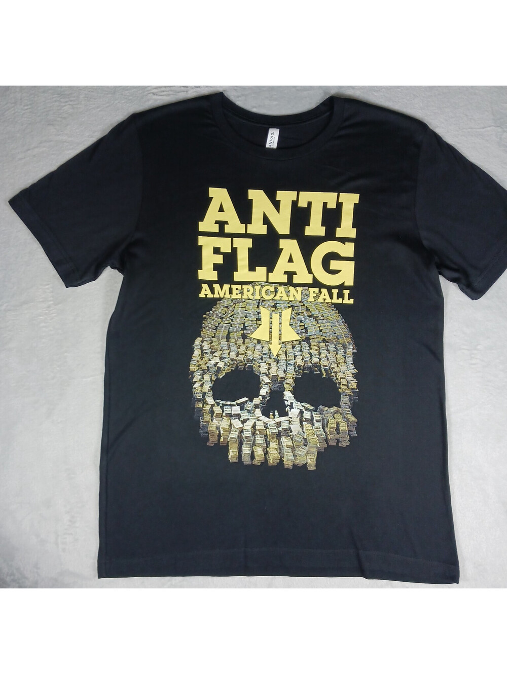 Anti-Flag American Fall 2018 Tour T Shirt Adult Large Canvas Tag Black Skull
